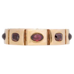 Victorian 15kt + Garnet Link Bracelet