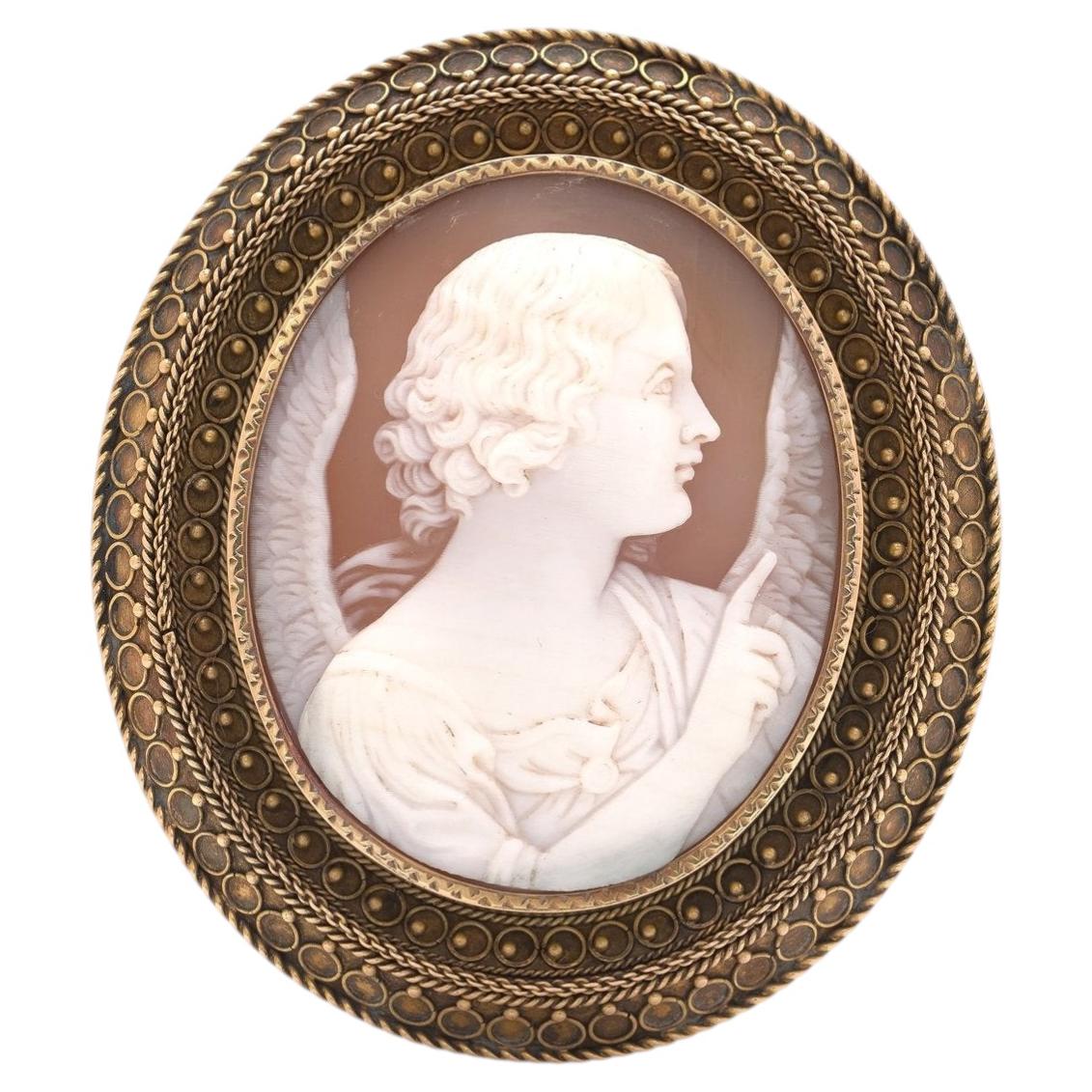 Broche camée victorienne en or 15 carats