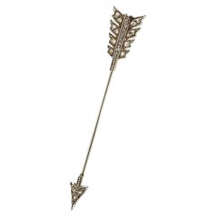 Victorian 15kt. Yellow Gold and Sterling Silver Arrow Pin Brooch