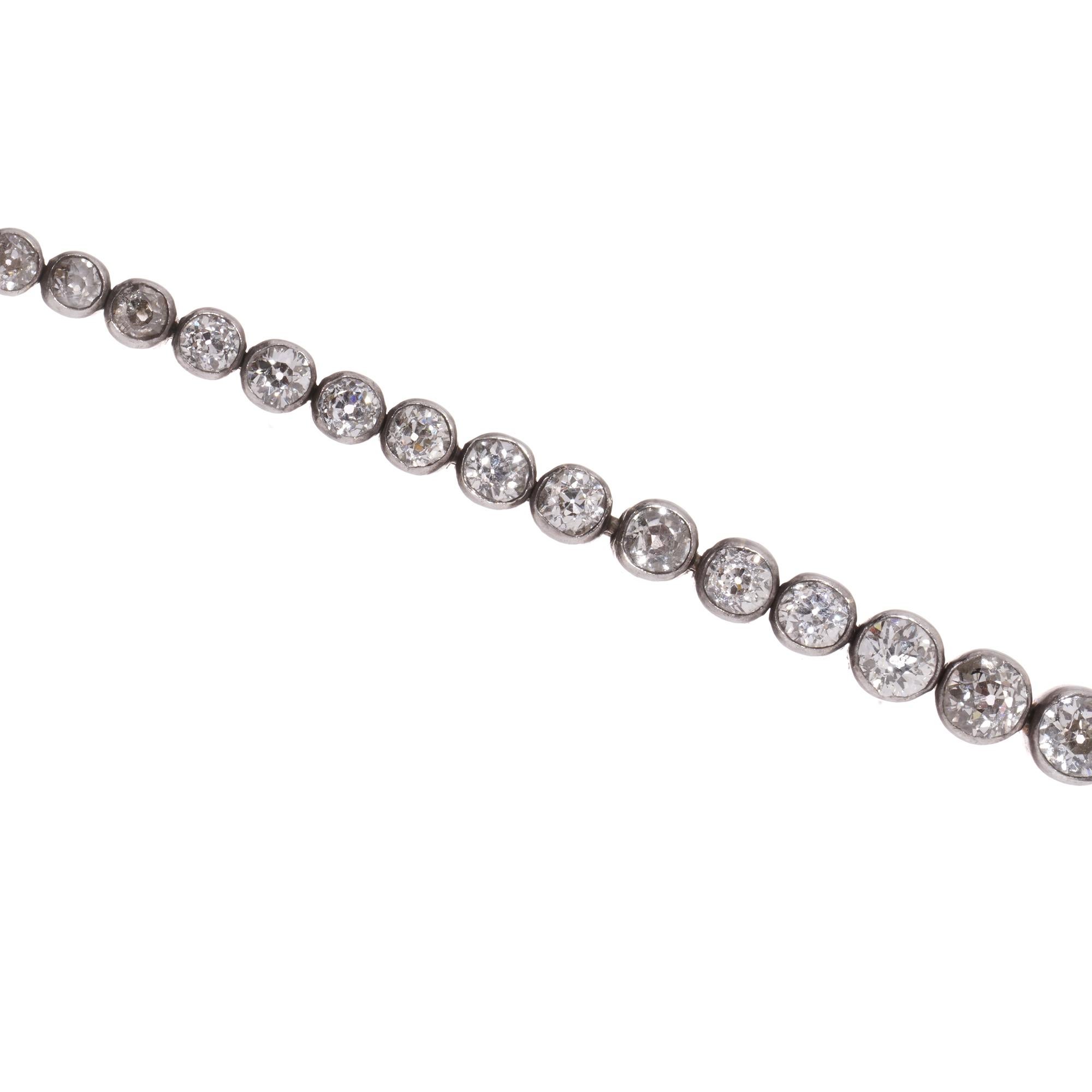 Victorian 15t. rose gold and silver tennis bracelet with 4.75 cts. of diamonds  For Sale 3