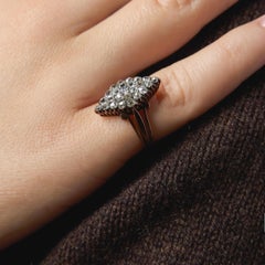 Victorian 1.70 carat old mine cut diamond 14k rose gold ring