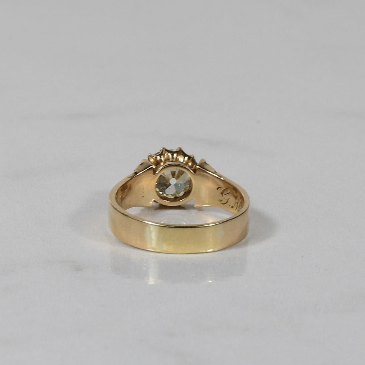 Viktorianischer Verlobungsring mit 1,71 Karat Diamant, datiert 1896 Damen im Angebot