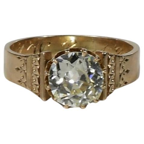 Viktorianischer Verlobungsring mit 1,71 Karat Diamant, datiert 1896 im Angebot