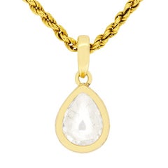 Victorian 1.75ct Old Pear Cut Diamond Necklace, circa 1880s