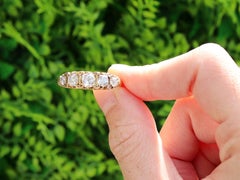 Victorian 1.78 Carat Diamond and Yellow Gold Five-Stone Ring