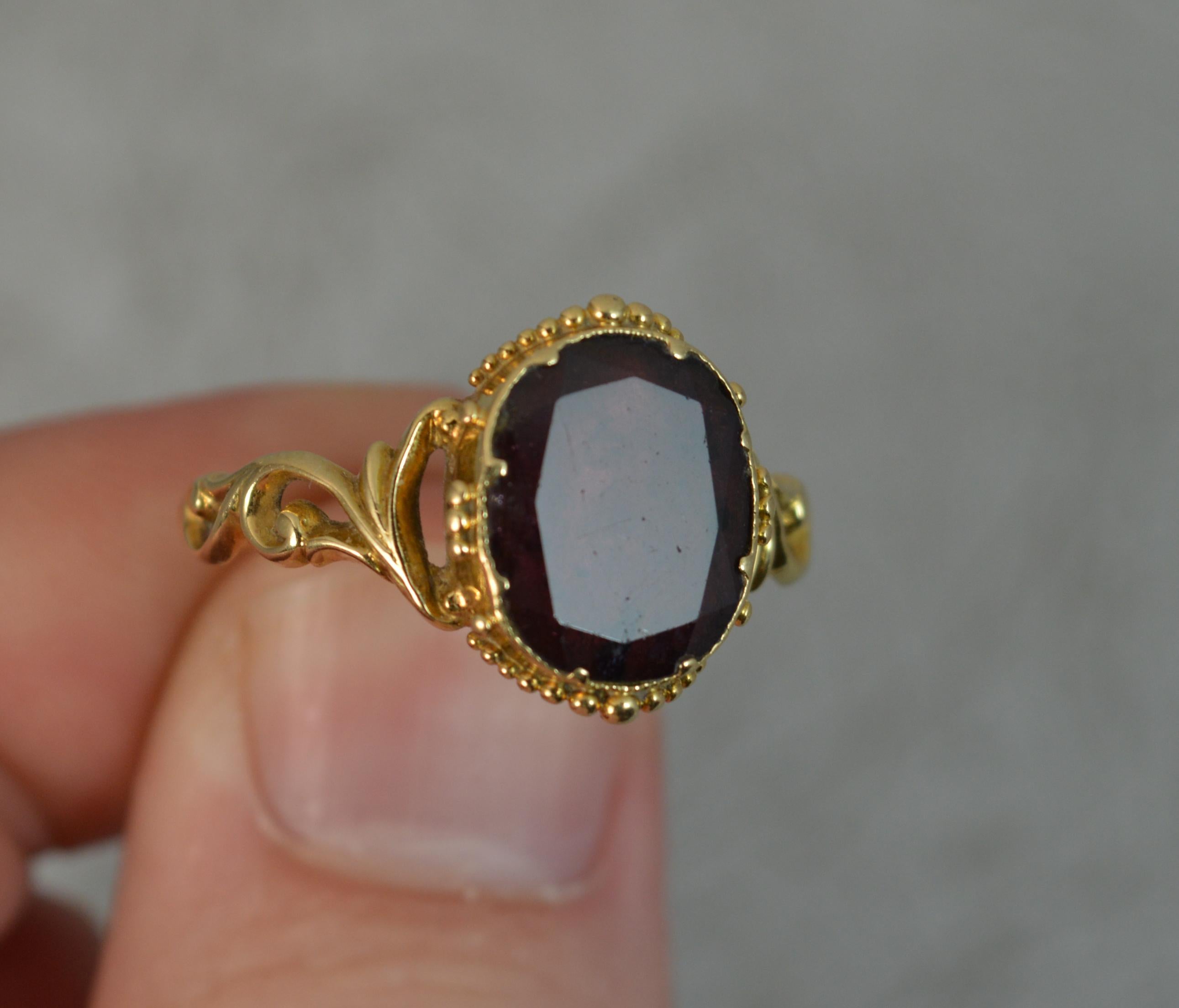 Women's Victorian 18 Carat Gold and Garnet Solitaire Ring