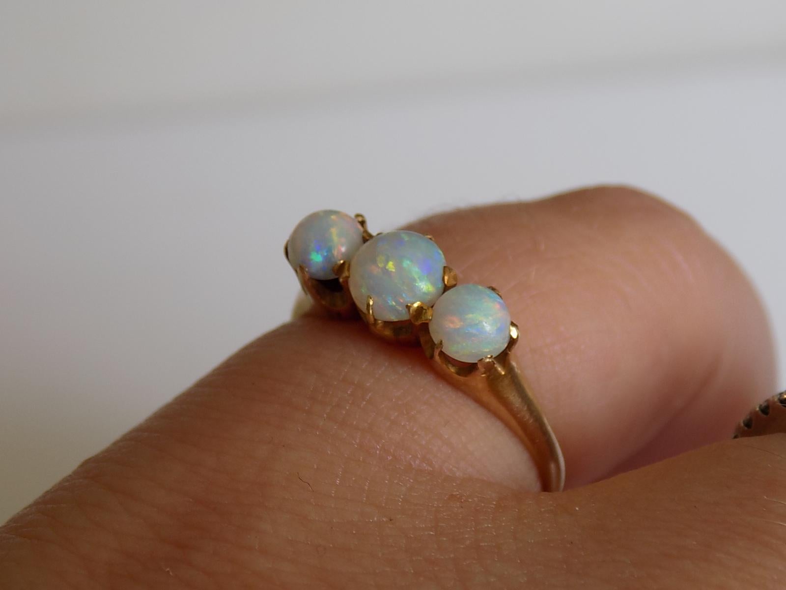 Victorian 18 Carat Gold and Opal Trilogy Ring 2