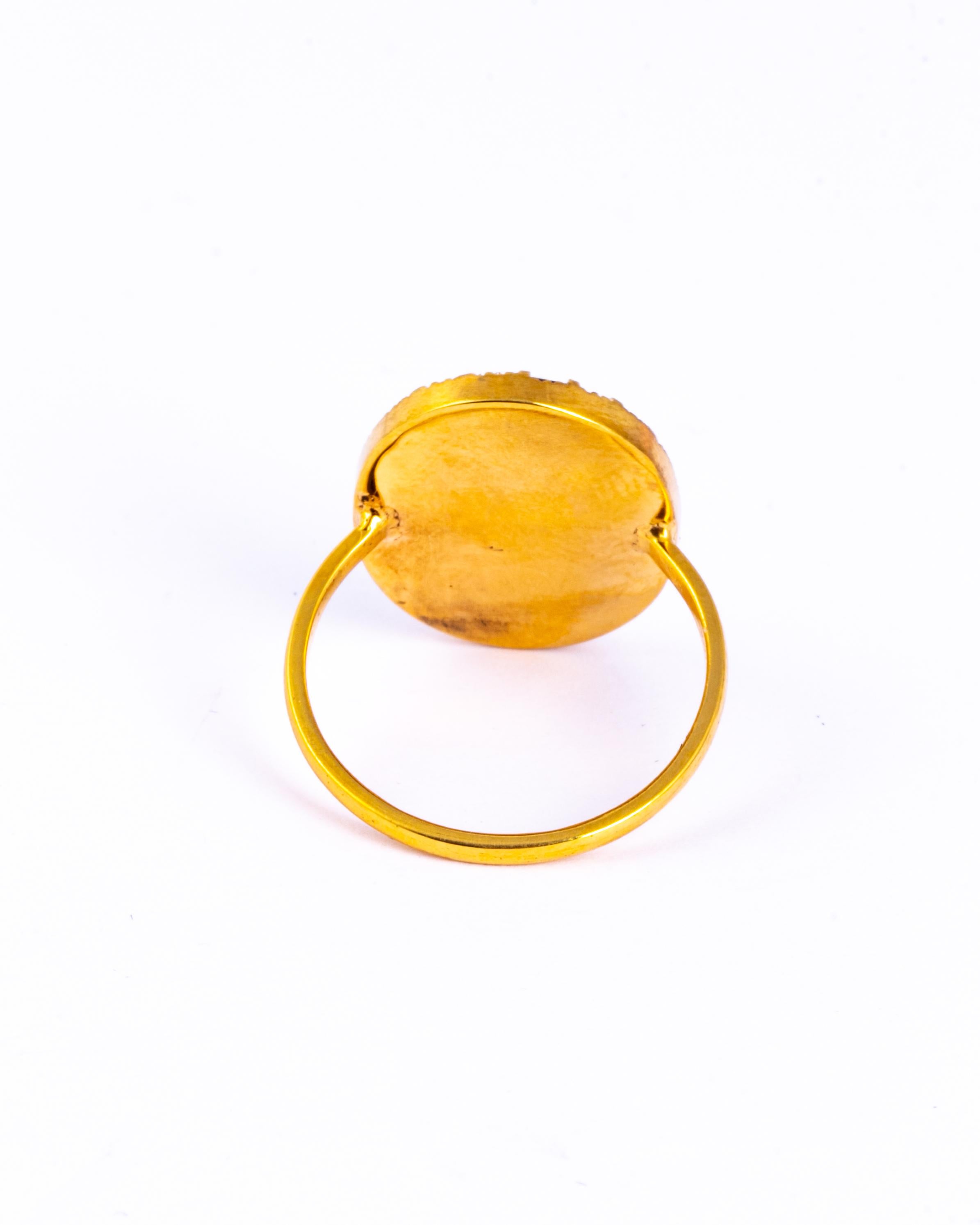 Women's Victorian 18 Carat Gold Cameo Ring For Sale