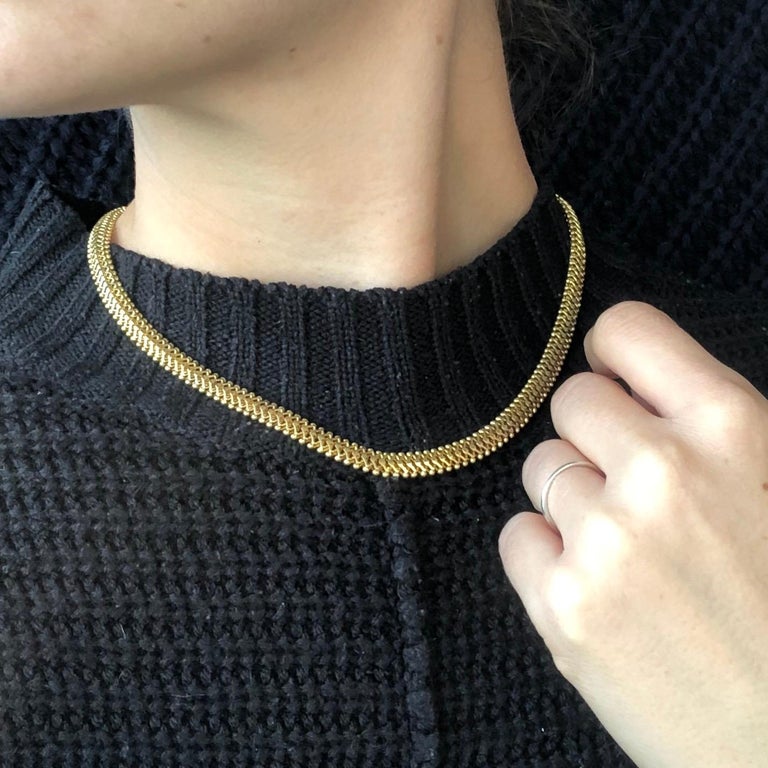 Victorian 18 Carat Gold Chain Collar Necklace at 1stDibs