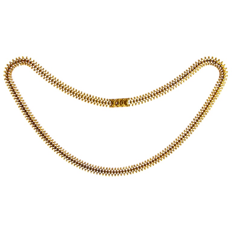 Victorian 18 Carat Gold Chain Collar Necklace at 1stDibs