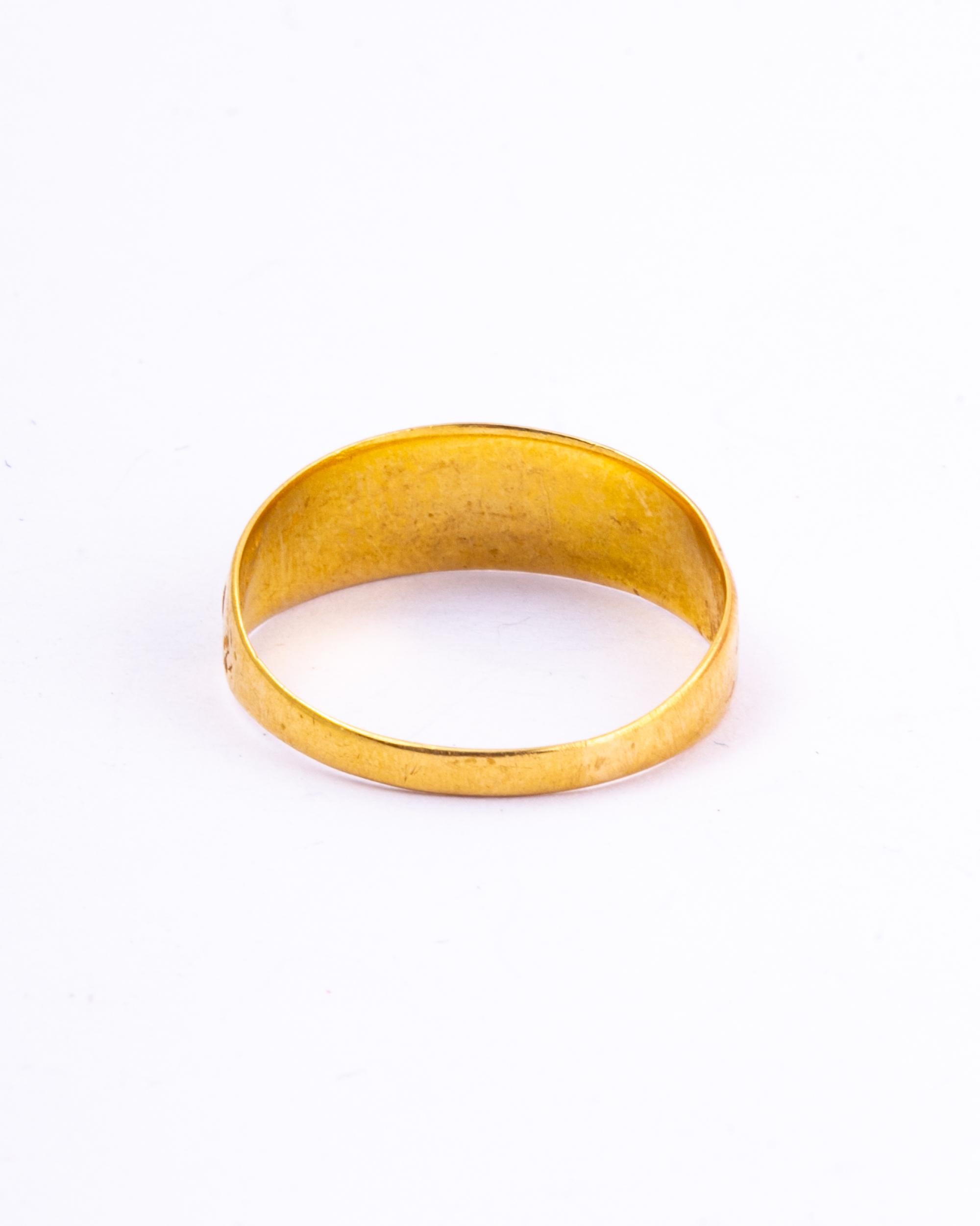 Women's or Men's Victorian 18 Carat Gold Mizpah Ring