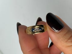 Victorian 18 Carat Gold Sapphire and Diamond Five Stone Band Ring