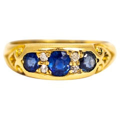 Victorian 18 Carat Gold Sapphire and Diamond Ring