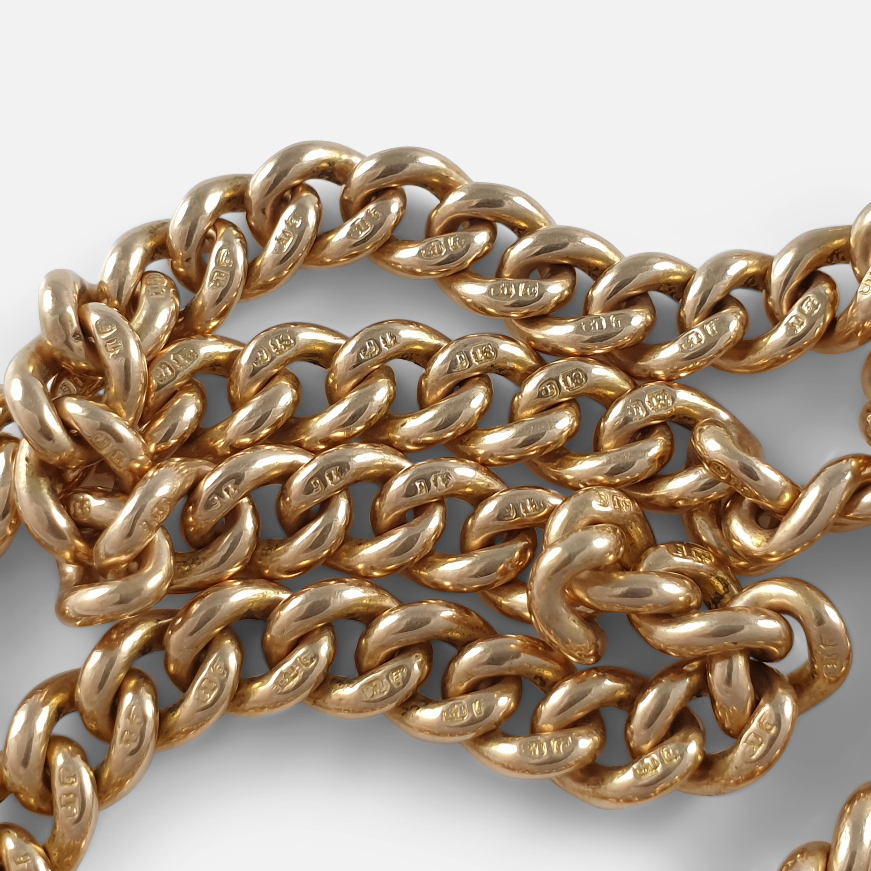 Victorian 18 Carat Yellow Gold Albert Watch Chain, 1884 6