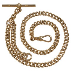 Viktorianische 18 Karat Gelbgold Albert Uhrenkette:: 1884