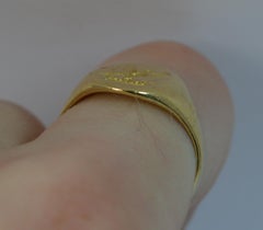 Victorian 18 Carat Yellow Gold Bird on Crown Intaglio Signet Ring