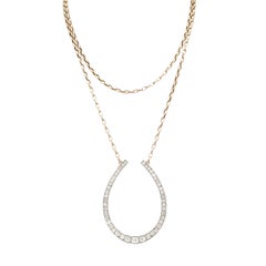 Victorian 18 Karat and Platinum 6.0 Carats Old Mine Cut Diamond Large Horseshoe