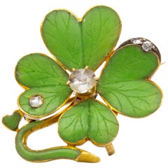 Victorian 18 Karat Diamond and Enamel Pendant