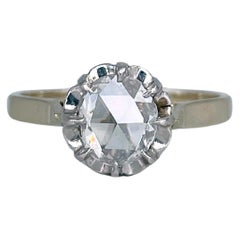 Victorian 18 Karat Gold 0.70 Carat Rose Cut VS Diamond Solitaire Ring