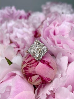 Viktorianischer 18 Karat Gold 1,00 Karat Diamant-Cluster-Ring mit alteuropäischem Minenschliff