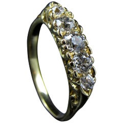 Victorian 18-Karat Gold and Diamond Five-Stone Ring Victorian 18-Karat Gold and Diamond Five-Stone Ring