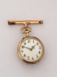 Victorian 18 Karat Gold and Diamonds Ladies Fob / Brooch Watch