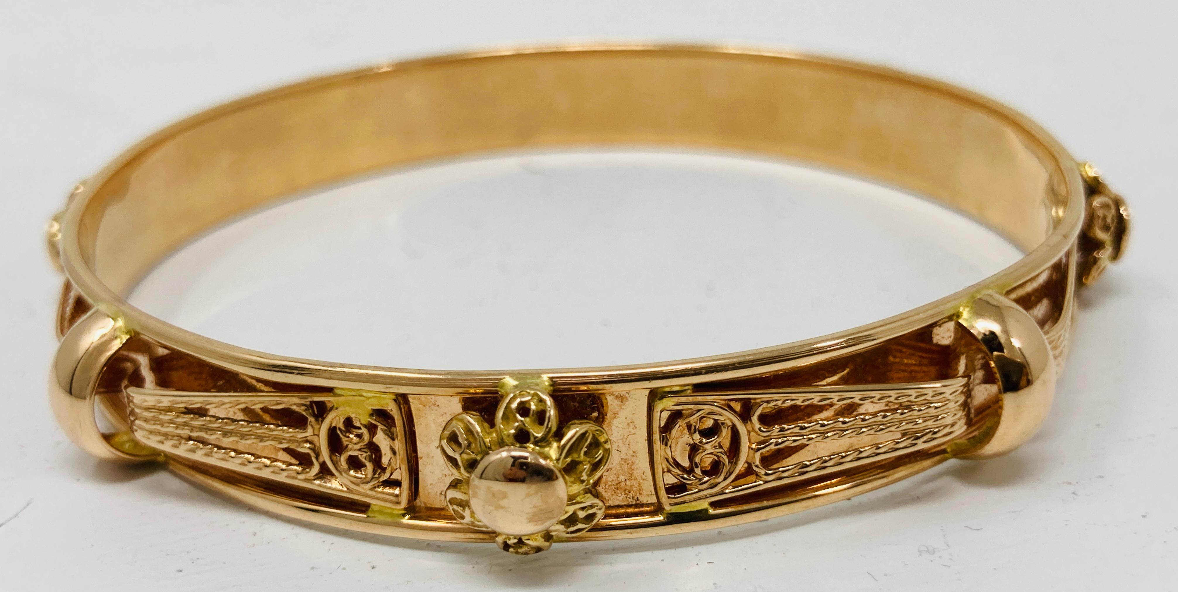 Bracciale orientale francese vittoriano in oro 18 carati in vendita 5