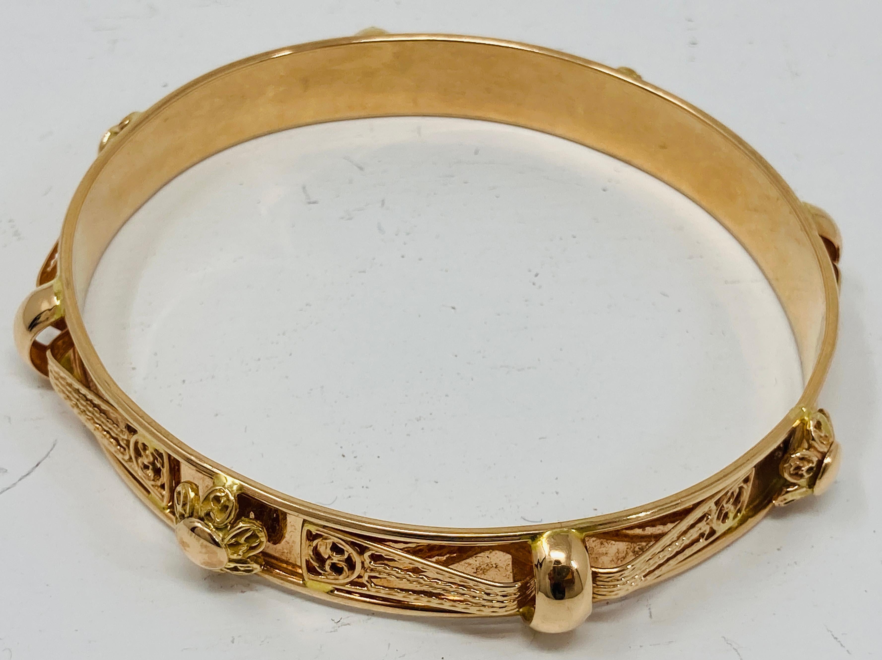 Bracciale orientale francese vittoriano in oro 18 carati in vendita 9