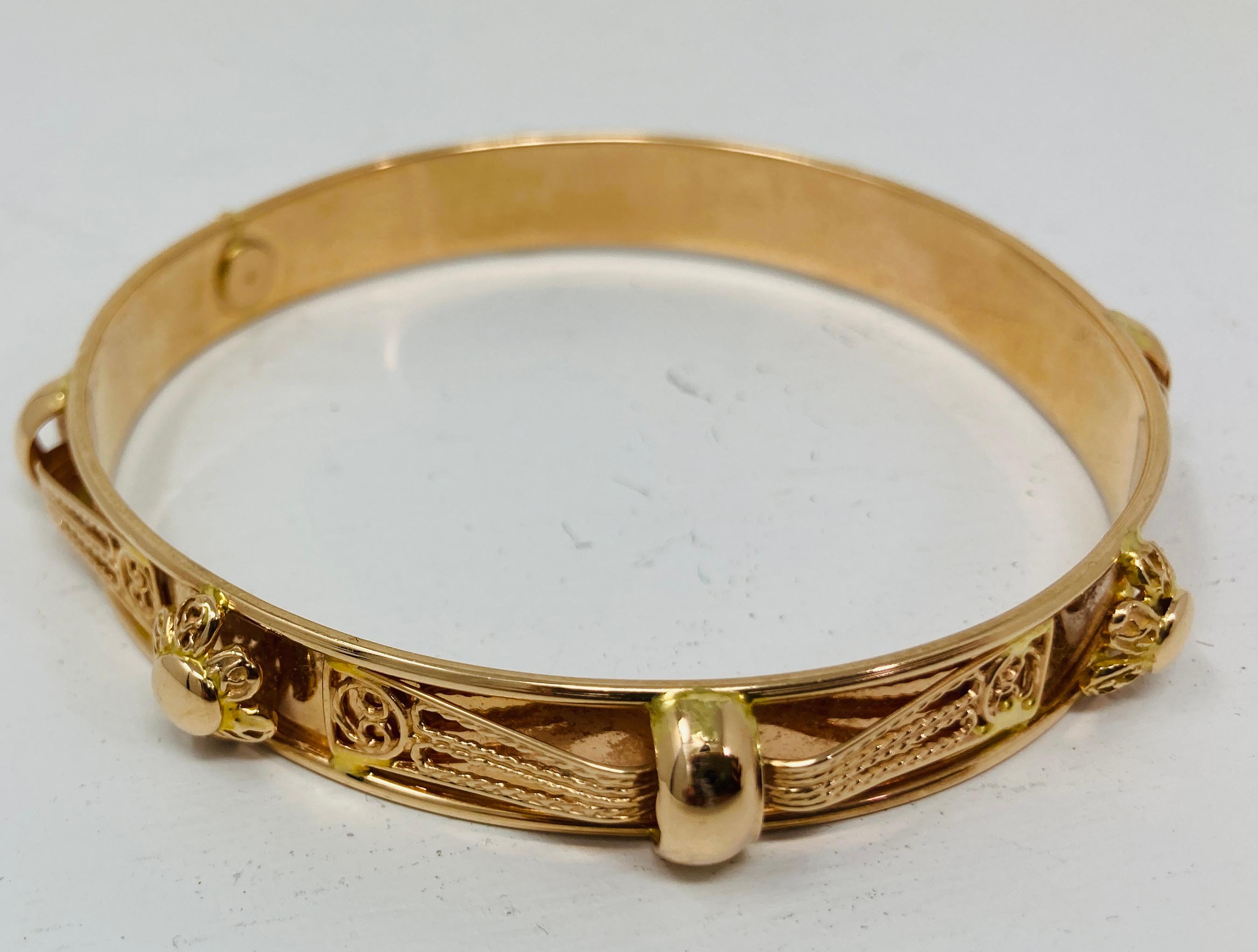 Bracciale orientale francese vittoriano in oro 18 carati in vendita 2