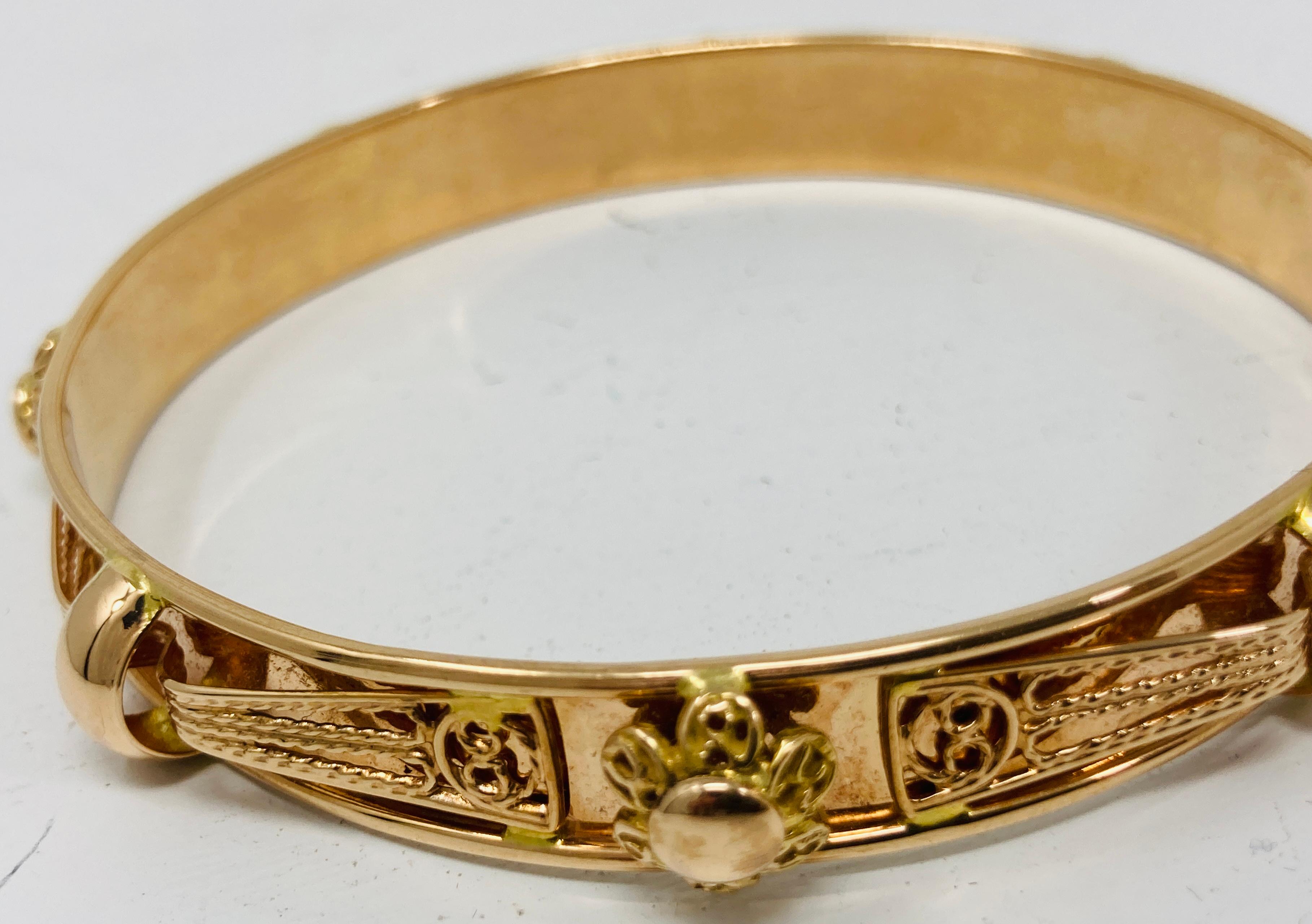 Bracciale orientale francese vittoriano in oro 18 carati in vendita 4