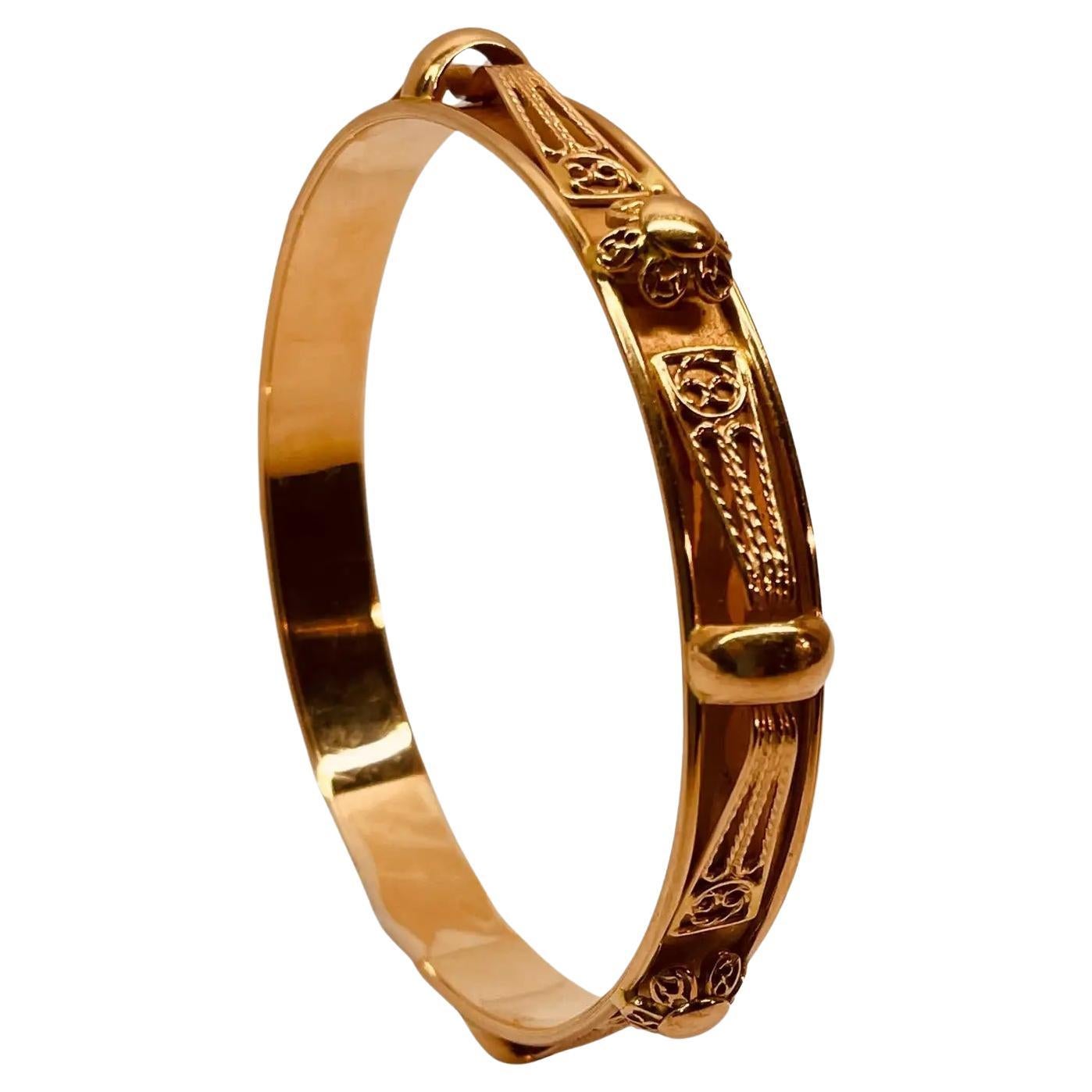 Bracciale orientale francese vittoriano in oro 18 carati in vendita