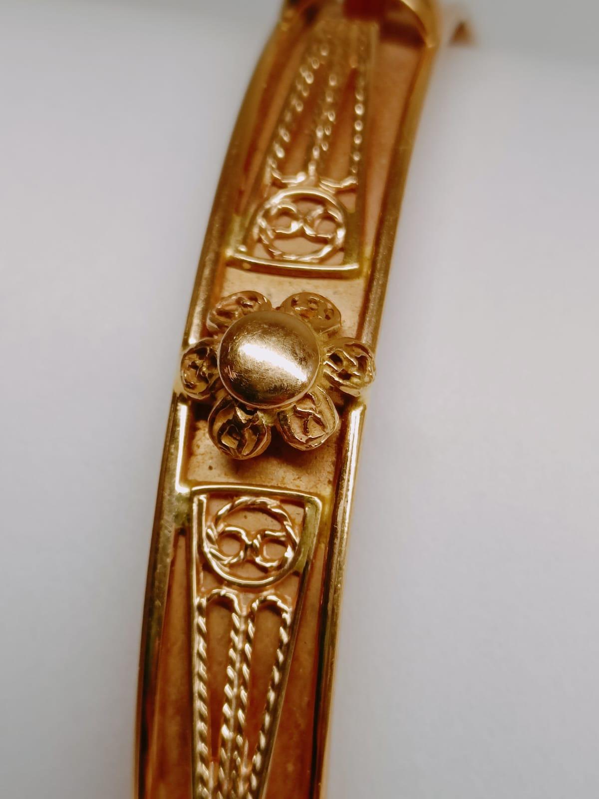 Victorian 18 Karat Gold French Oriental Bangle Bracelet Set of 2 For Sale 3