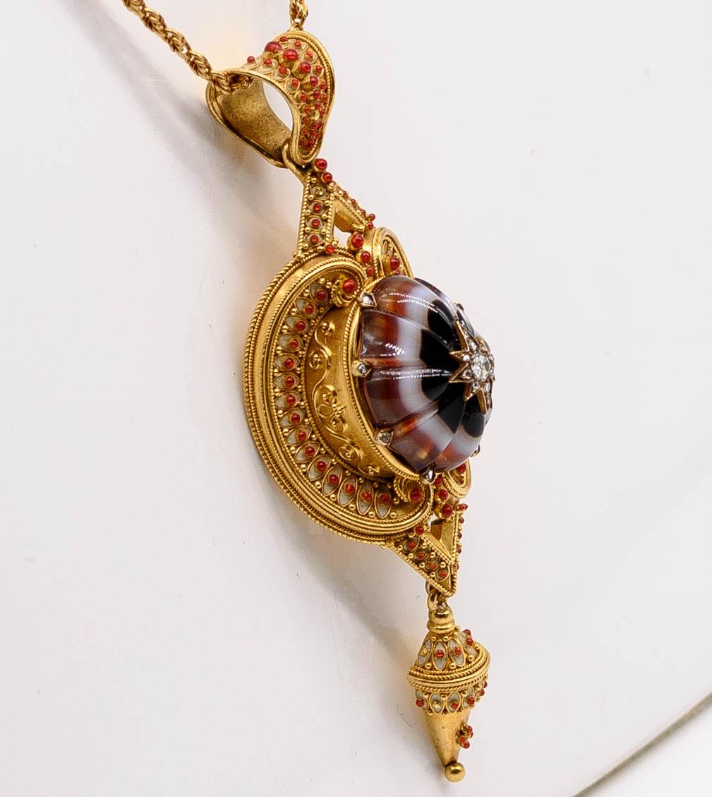 Victorian 18 Karat Gold Multistone Pendant of Historic Interest In Good Condition For Sale In New York, NY