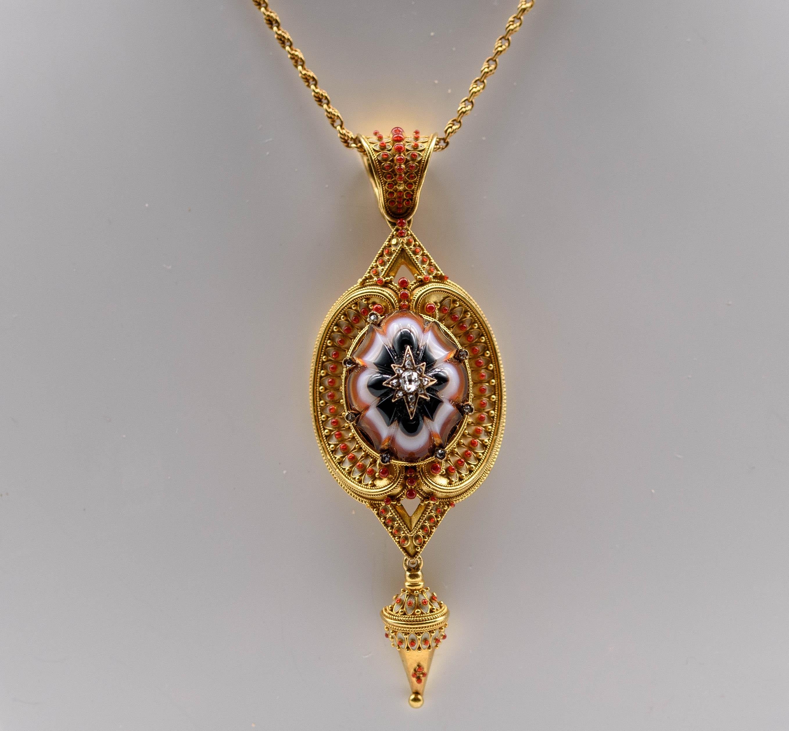 Victorian 18 Karat Gold Multistone Pendant of Historic Interest For Sale 3