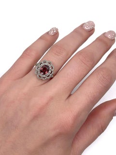 Viktorianischer 18 Karat Gold Natürlicher Zirkon-Cluster-Ring mit 0,30 Karat Diamant im Rosenschliff
