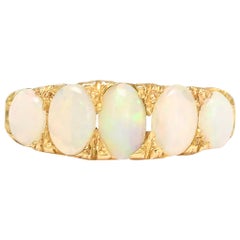 Victorian 18 Karat Gold Opal 5-Stone Ring