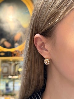 Victorian 18 Karat Gold Pearl Lever-Back Earrings