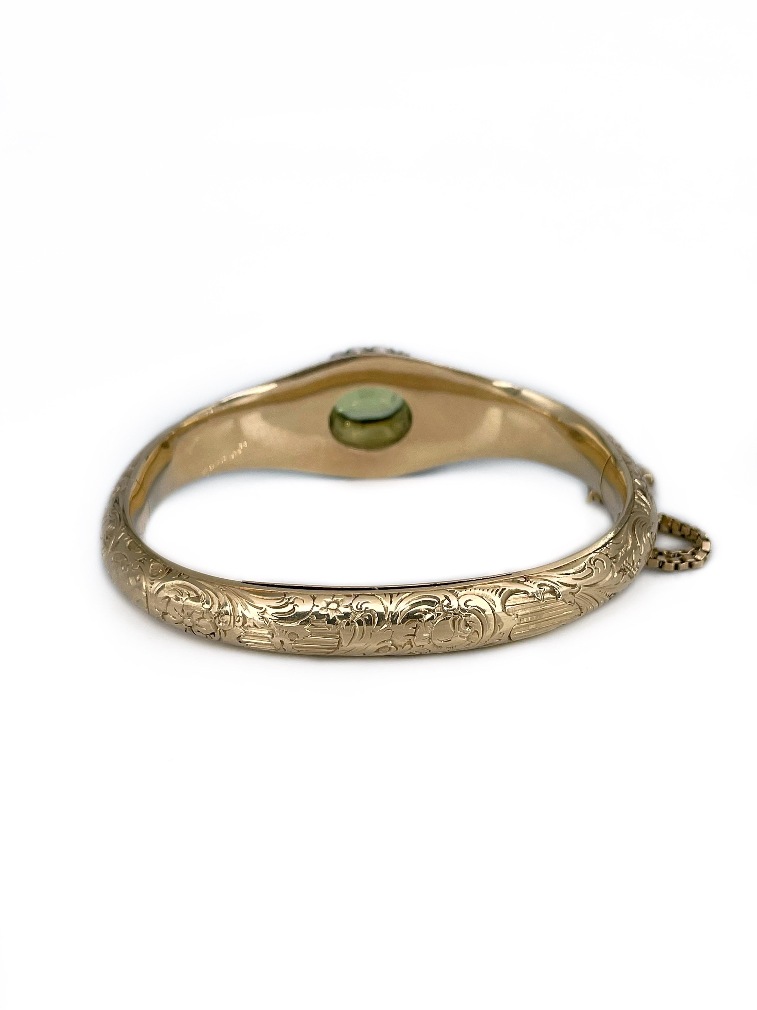 Viktorianisches Secret Space-Armband aus 18 Karat Gold mit Peridot und Diamant in bunter Emaille Damen