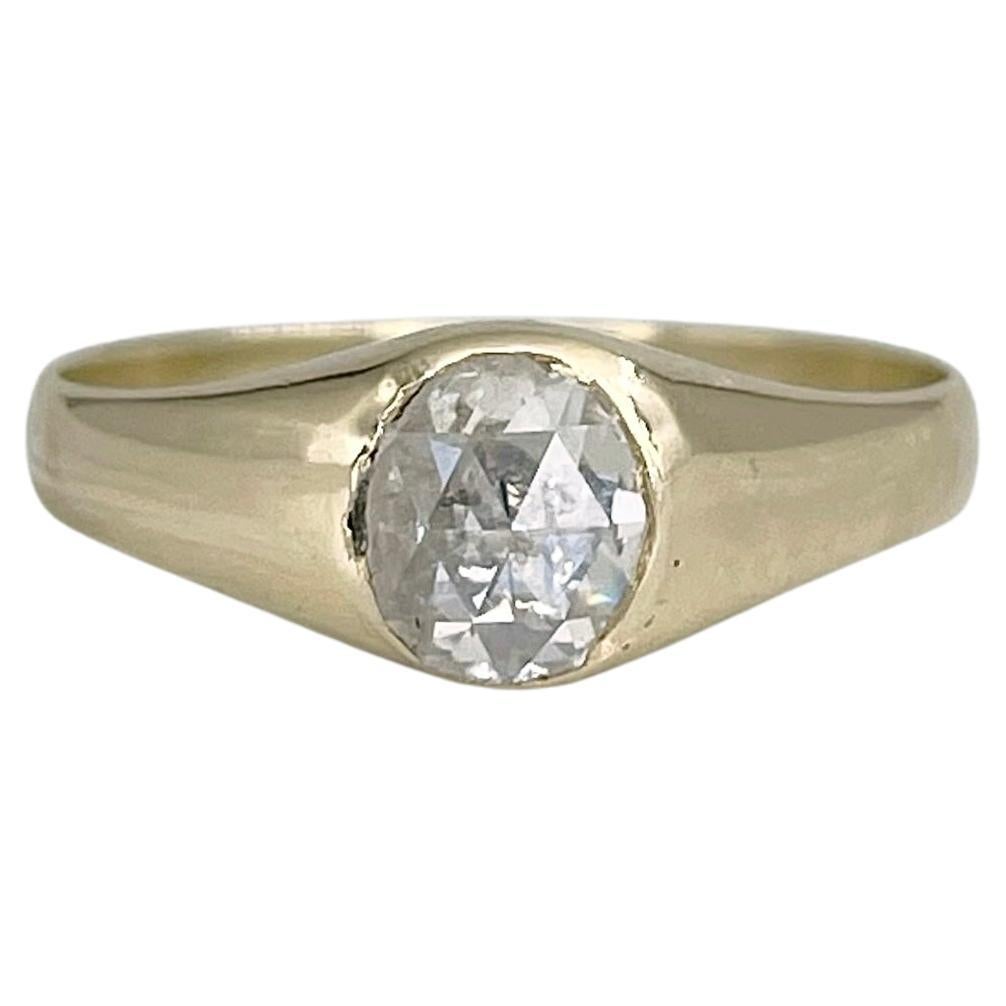 Victorian 18 Karat Gold Rose Cut Diamond Engagement Solitaire Ring