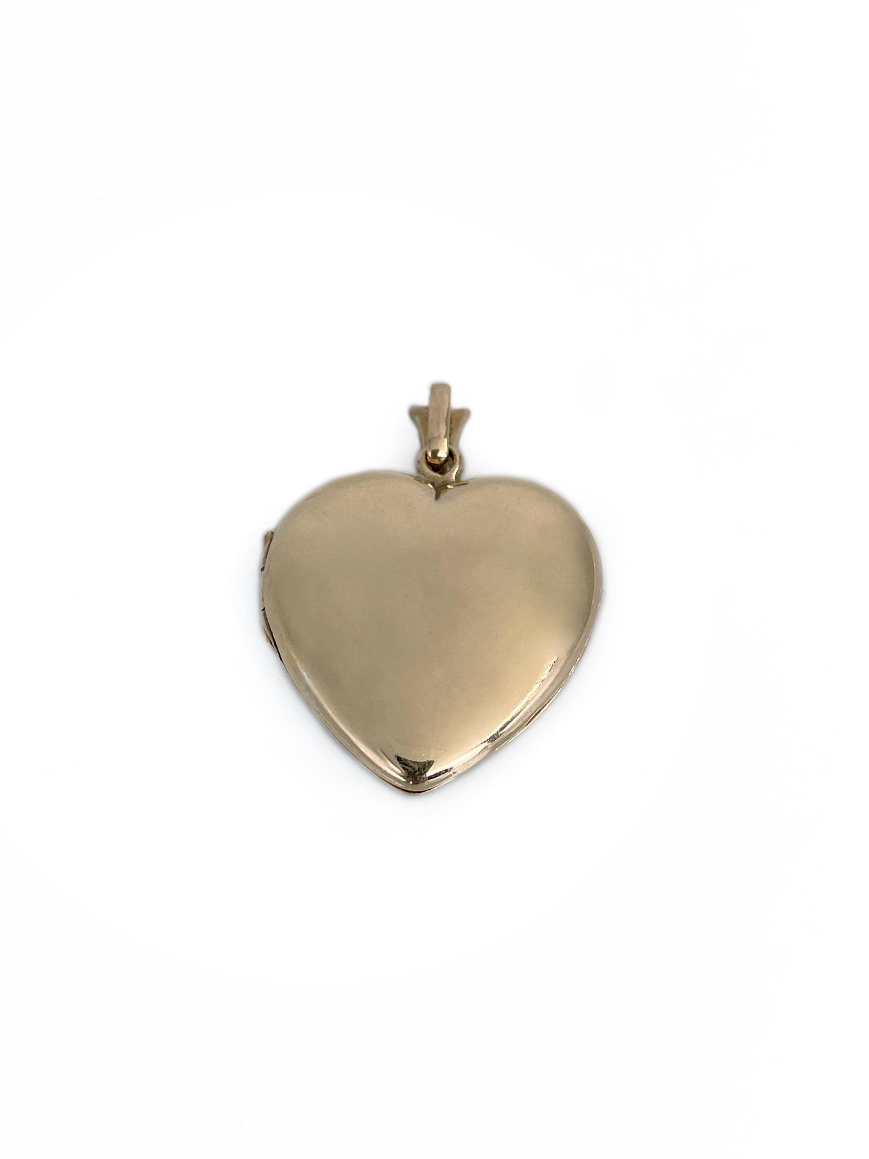 Victorian 18 Karat Gold Rose Cut Diamond Heart Shape Locket Pendant 1