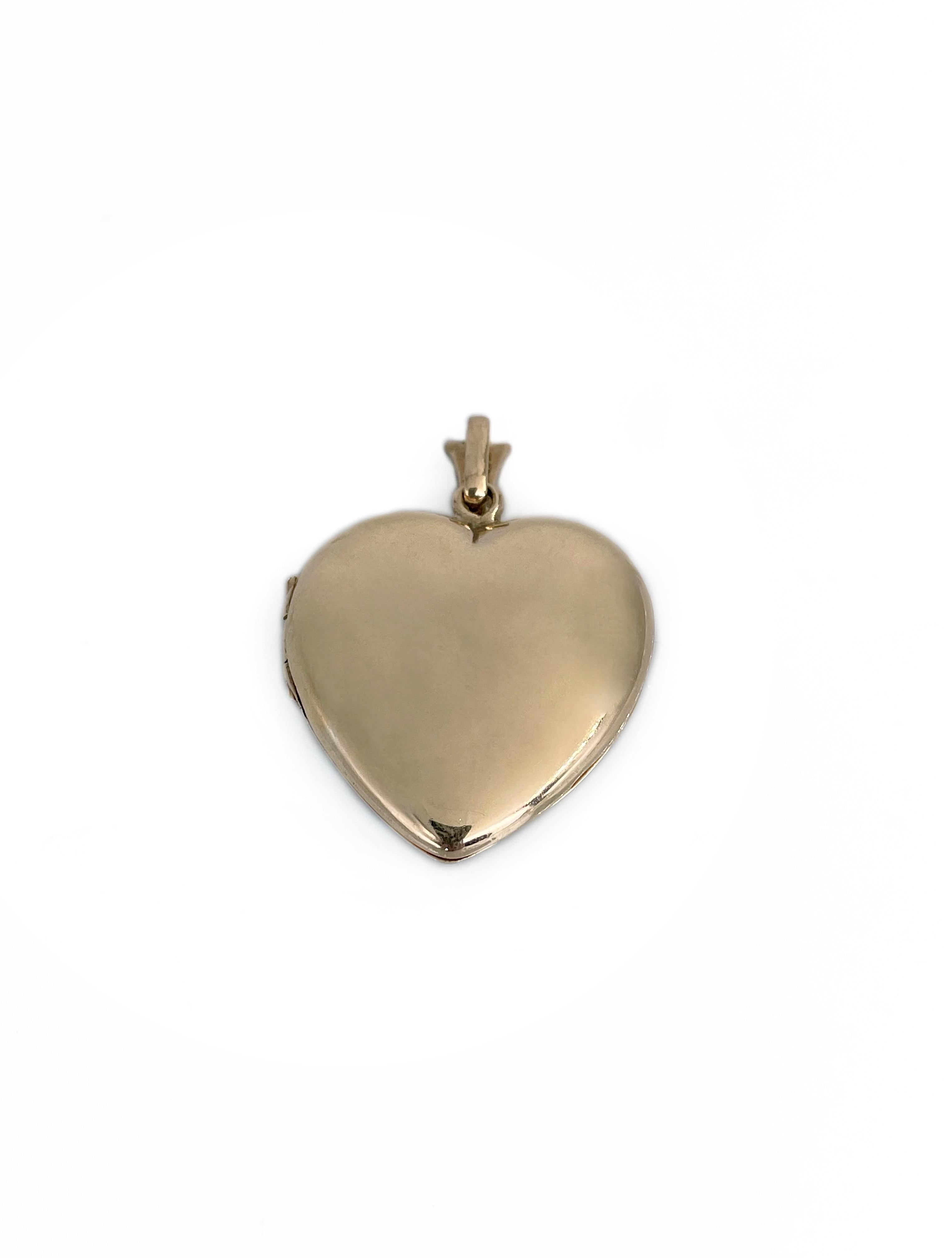 Viktorianische 18 Karat Gold Rose Cut Diamant Herz Form Medaillon Anhänger Damen