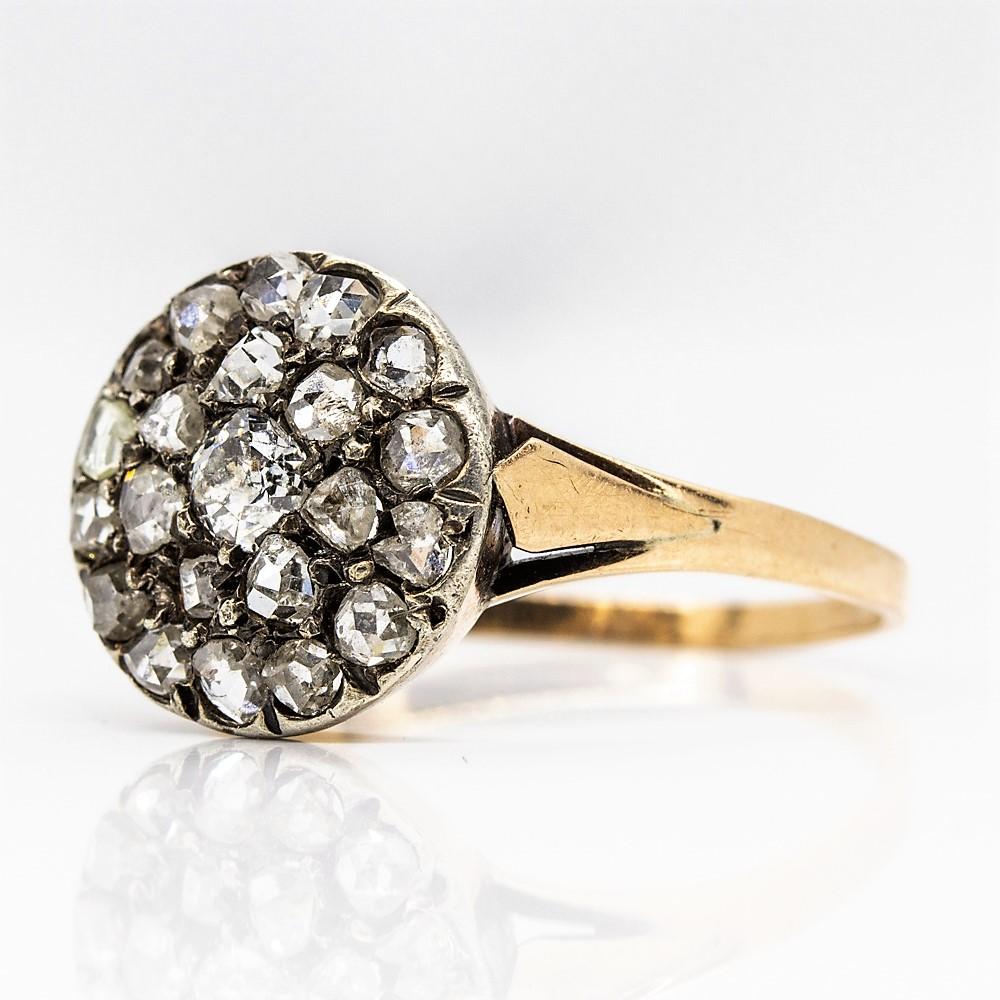 Victorian 18 Karat Gold Rose cut Diamonds Ring In Excellent Condition In Miami, FL
