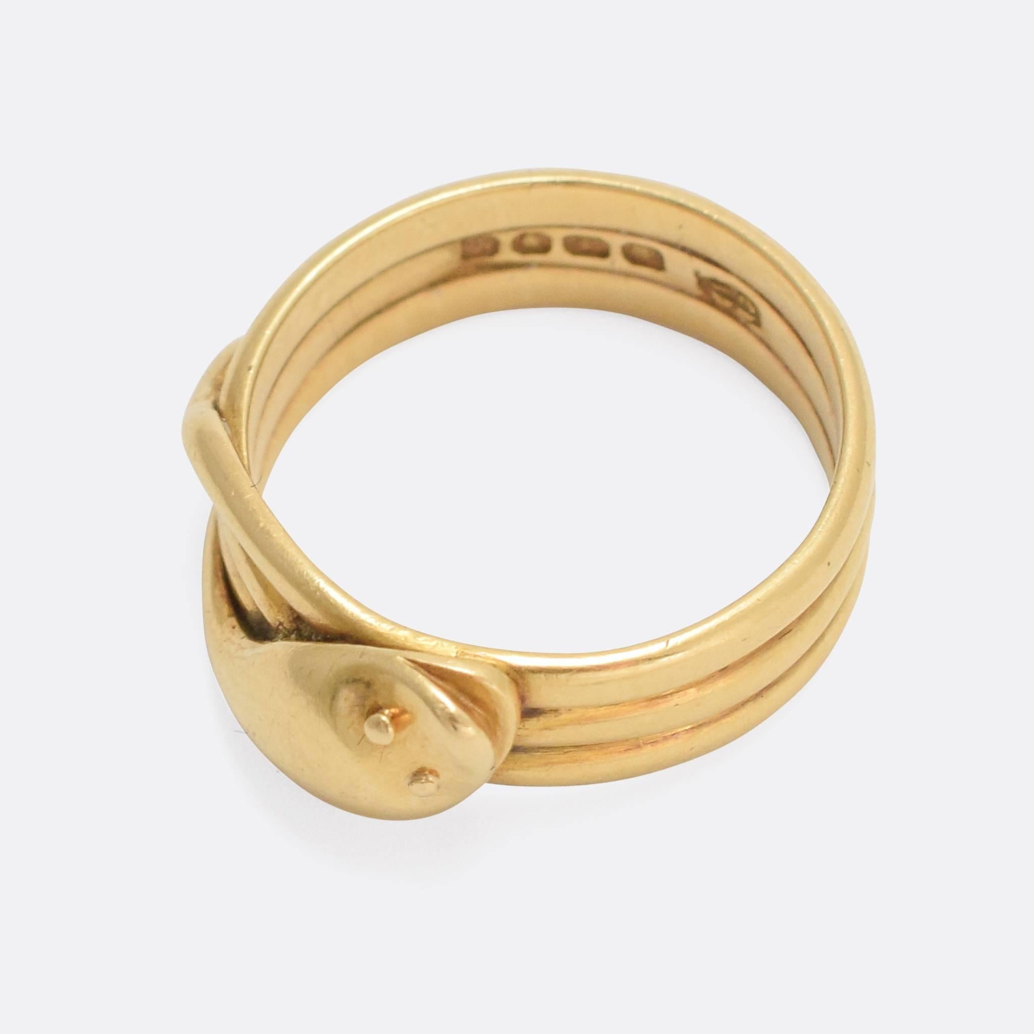 Victorian 18 Karat Gold Snake Ring 1