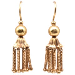 Victorian 18 Karat Gold Tassel Drop Earrings