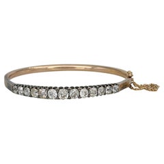 Bracciale vittoriano con cerniera in oro 18 carati TW ~3 carati Diamonds Mine Cut