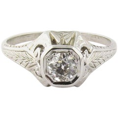 Victorian 18 Karat White Gold Diamond Ring