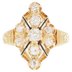 Victorian 18 Karat Yellow Gold 1 Carat Old Mine Cut Diamond Ring