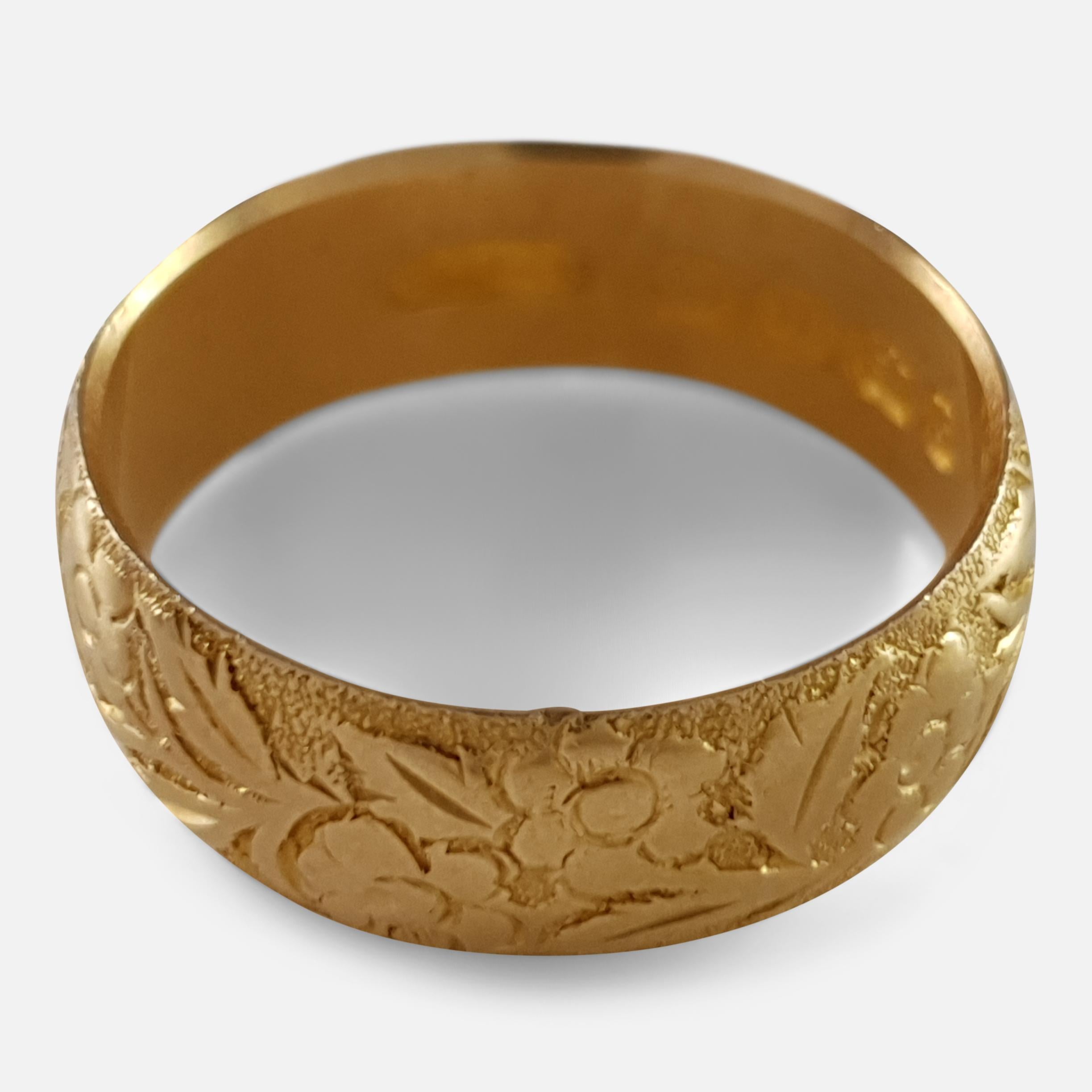 engraved gold band