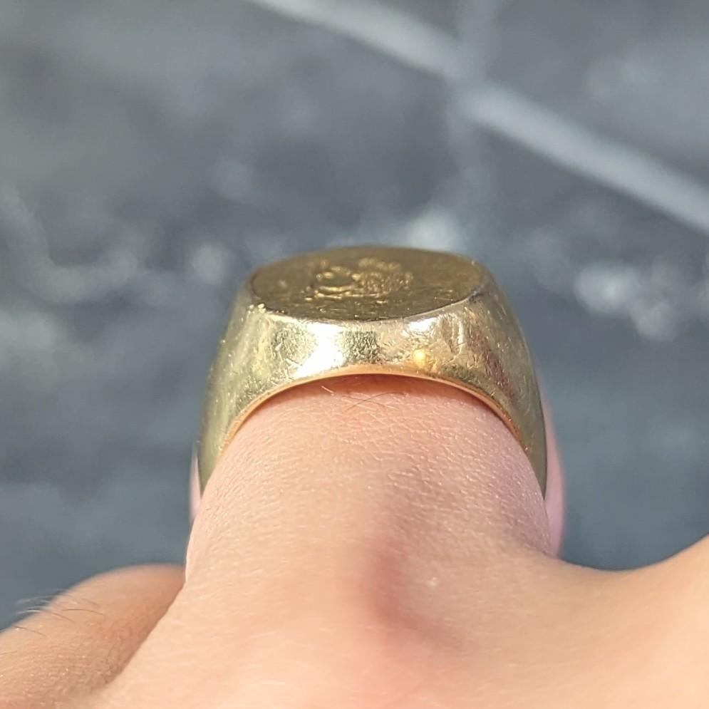 Victorian 18 Karat Yellow Gold Antique Boar Signet Ring For Sale 10