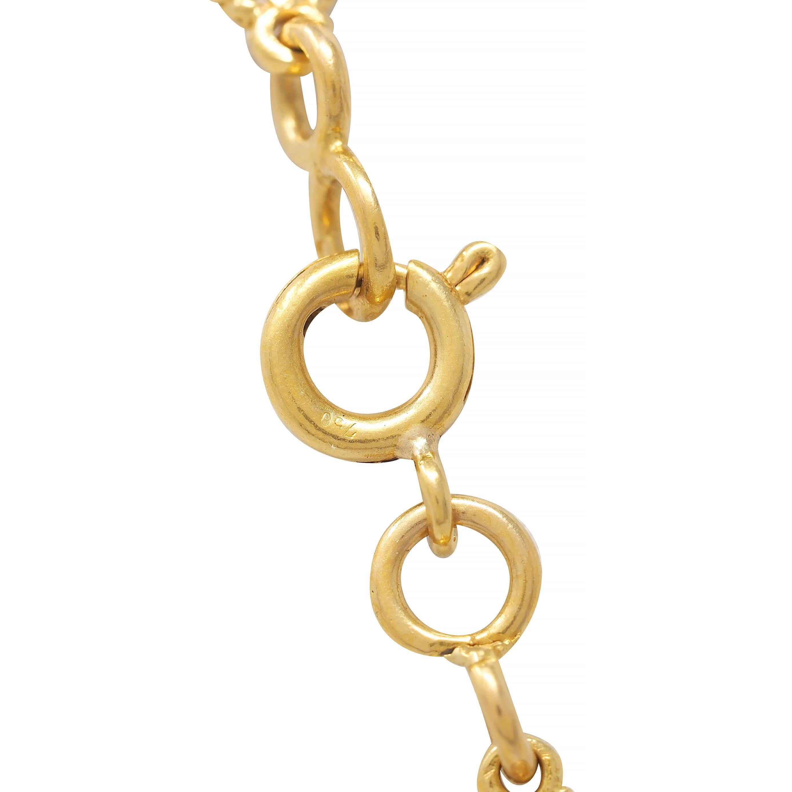 Collier victorien en or jaune 18 carats avec chaîne à maillons en navette et corde fantaisie en vente 4